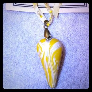 Handmade Polymer Clay Yellow Heart necklace